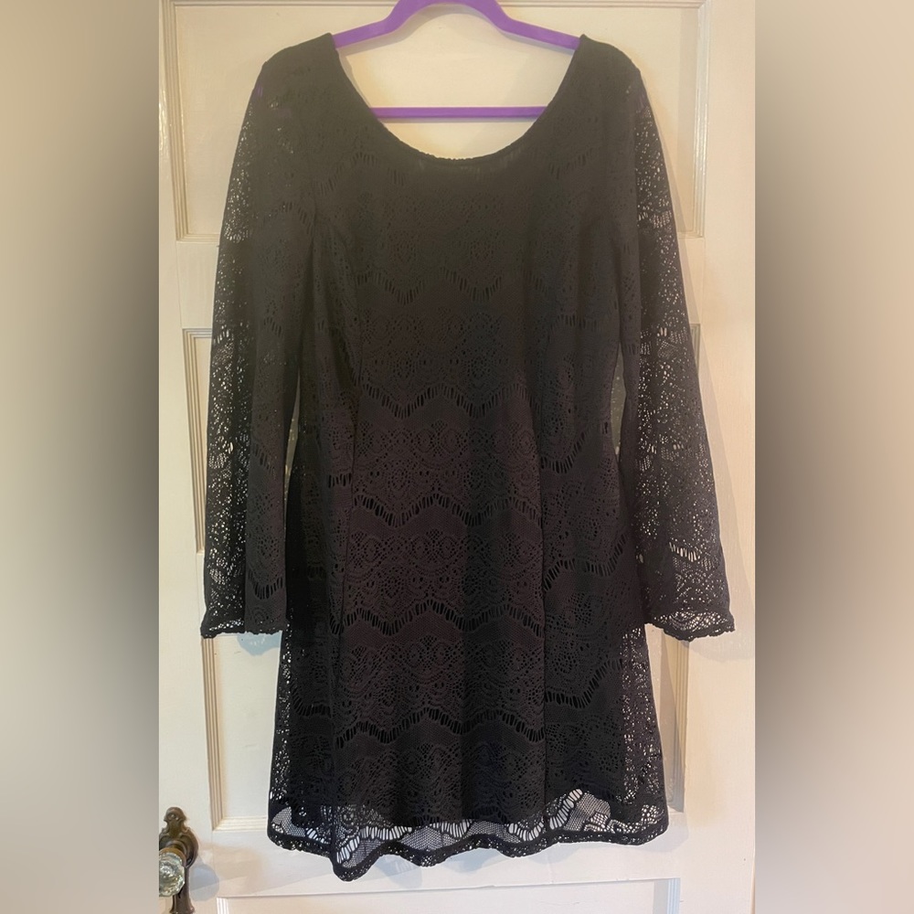 Black lace (lined) cocktail dress